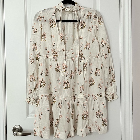 Free People - Floral Boho long sleeve mini Dress - Picture 10 of 11
